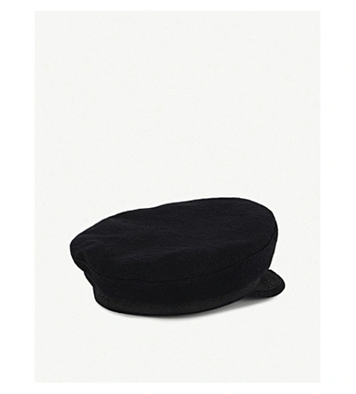 Shop Ann Demeulemeester Fisherman Embroidered Wool-blend Hat In Black