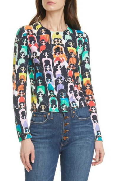 Shop Alice And Olivia Ruthy Print Cardigan In Multi
