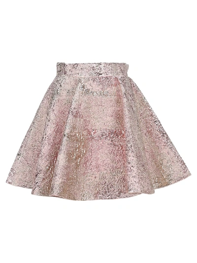 Shop Dolce & Gabbana Crushed Circle Skirt In Pink