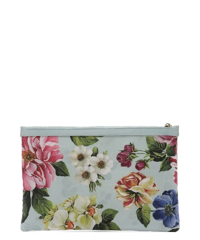 Shop Dolce & Gabbana Floral Printed Clutch In Multi