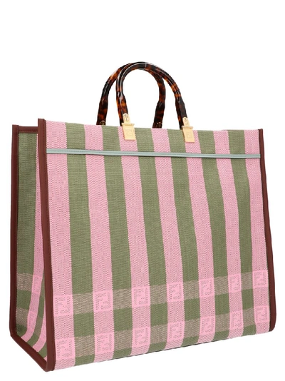 Shop Fendi Sunshine Striped Tote Bag In Multi