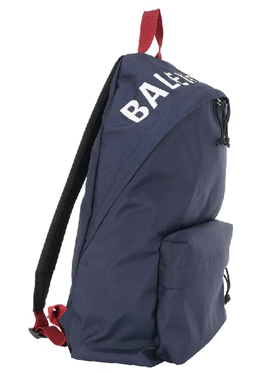 Shop Balenciaga Wheel Logo Backpack In Blue