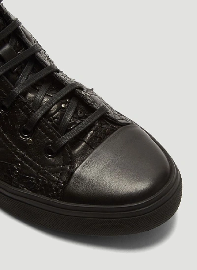 Shop Saint Laurent Embroidered Bedford Sneakers In Black