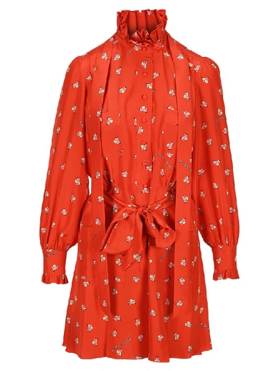 Shop Marc Jacobs X Magda Archer Slogan Printed Shirt Dress In Red