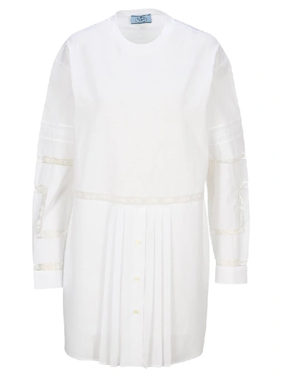 Shop Prada Shirt Dress In White