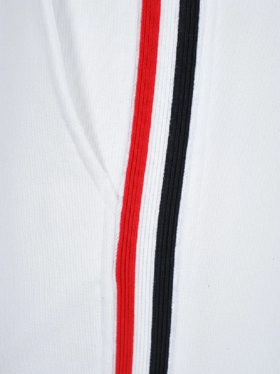 Shop Thom Browne Logo Patch Side Band Sweatpants In White