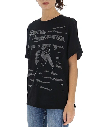 Shop Saint Laurent Oversized Jacquard T In Black