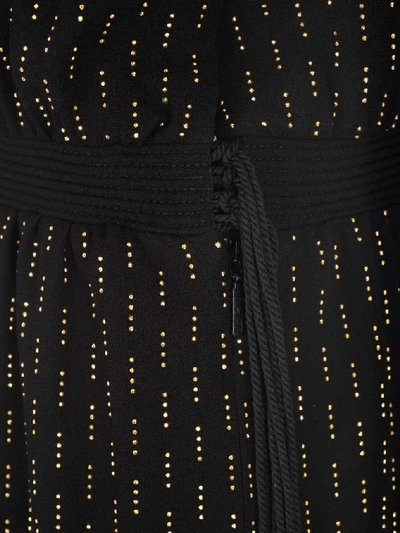 Shop Saint Laurent Studded Pinstripe Mini Dress In Black