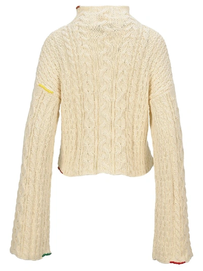 Shop Jw Anderson Logo Embroidered Sweater In White