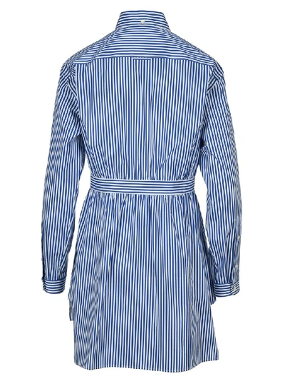 Shop Prada Amiri Pinstripe Peplum Shirt In Multi