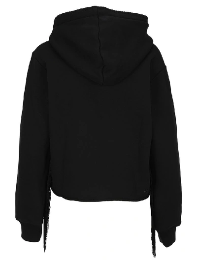 Shop Amiri Tassel Detailed Hoodie In Black