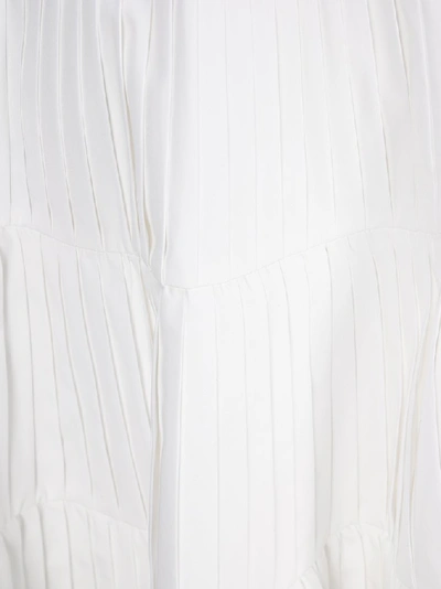 Shop Prada Pleated Flared Skirt In White
