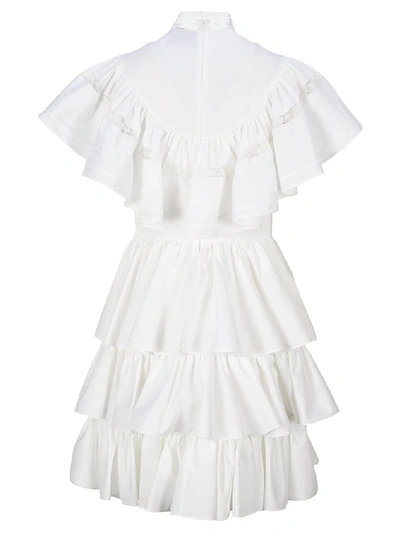 Shop Prada Ruffled Tiered Dress In White