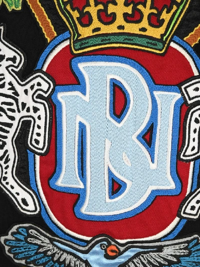 Shop Neil Barrett Neil Barret Monogram Crest Motif Hoodie In Black