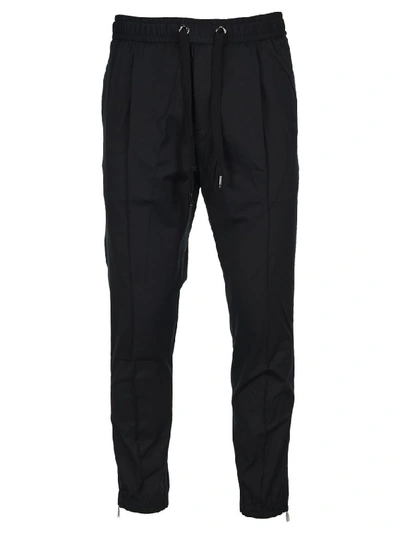 Shop Dolce & Gabbana Drawstring Tapered Trousers In Navy