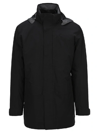 Shop Z Zegna Detachable Hooded Straight Coat In Black