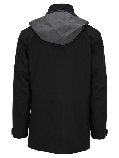 Shop Z Zegna Detachable Hooded Straight Coat In Black