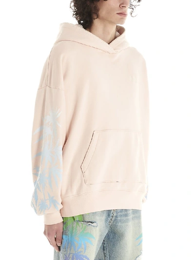 Shop Amiri Oversized Logo Embroidered Hoodie In Pink