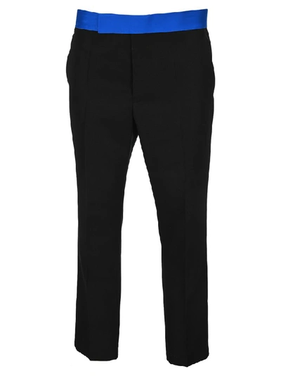 Shop Haider Ackermann Contrasting Waistband Cropped Trousers In Black