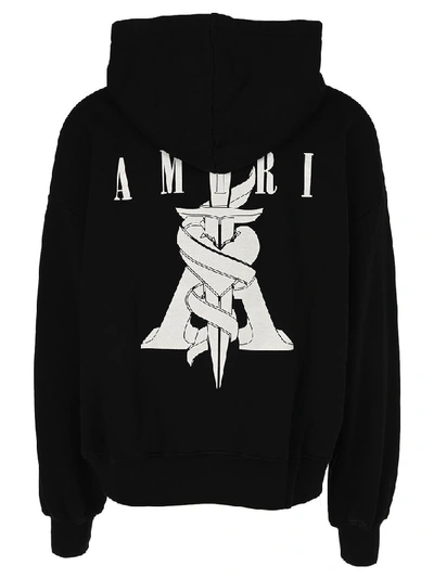 Shop Amiri Logo Printed Hoodie In Black