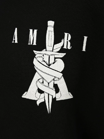 Shop Amiri Logo Printed Hoodie In Black