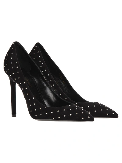 Shop Saint Laurent Anya Studded Stiletto Heels In Black