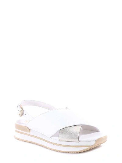 Shop Hogan H222 Sandals In White