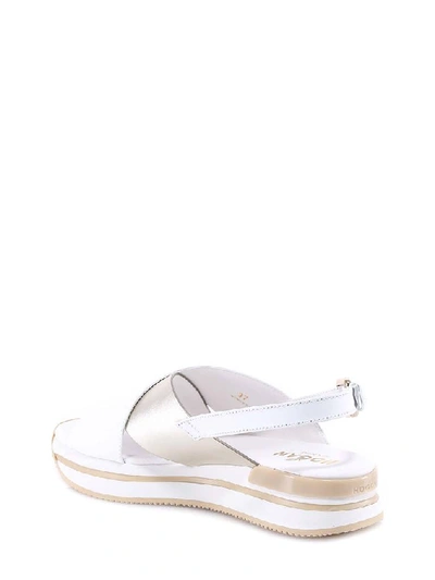 Shop Hogan H222 Sandals In White