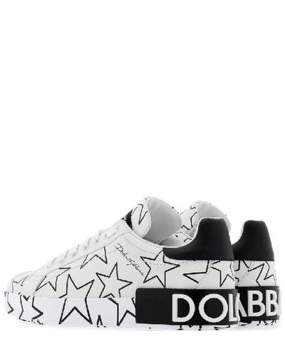 Shop Dolce & Gabbana Star Printed Sneakers In White