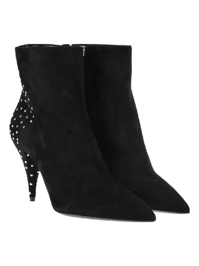 Shop Saint Laurent Kiki Pointed Toe Boots In Black