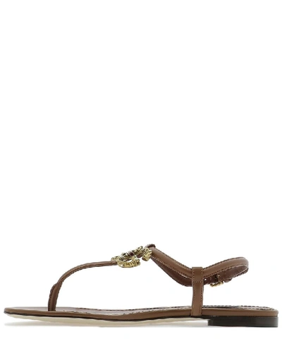 Shop Dolce & Gabbana Baroque Sandals In Brown
