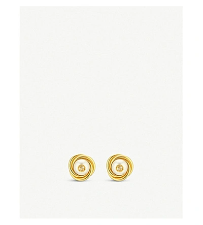Shop Gucci Interlocking G Faux-pearl Earrings In Brass