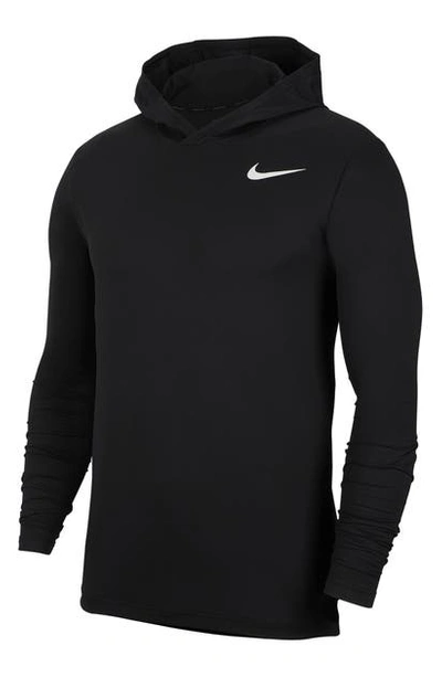 Shop Nike Pro Dri-fit Training Hoodie In Black/ White