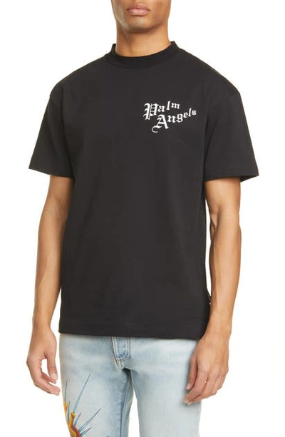 Shop Palm Angels Back Sacred Heart Graphic Tee In Black
