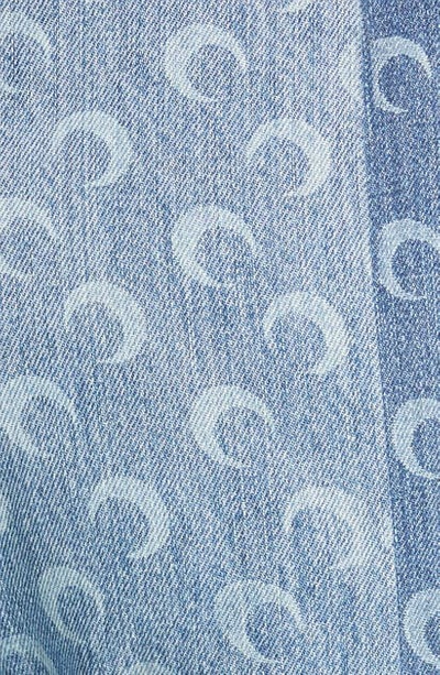 Shop Marine Serre Moon Print Denim Pants In Blue Color