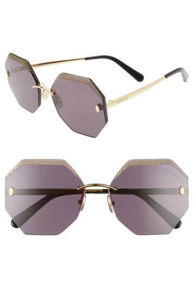 Shop Roberto Cavalli 61mm Rimless Octagonal Sunglasses In Shiny Endura Gold/ Smoke