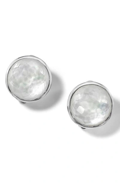 Shop Ippolita Lollipop Stud Clip Earrings In Silver/ Pearl