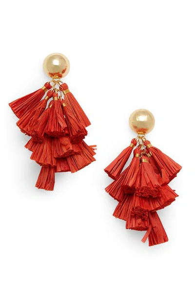 Shop Akola Harper Tassel Earrings In Clementine