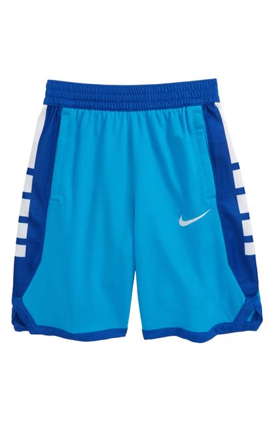 Shop Nike Kids' Dry Elite Basketball Shorts In Laser Blue/ Game Royal