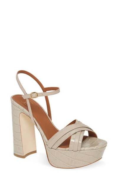 Shop Malone Souliers Mila Cross Strap Platform Sandal In Grey