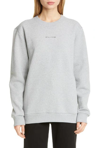 Shop Alyx Visual Logo Fleece Sweatshirt In Grey