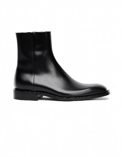 Shop Balenciaga Black Leather Chrystal Boots
