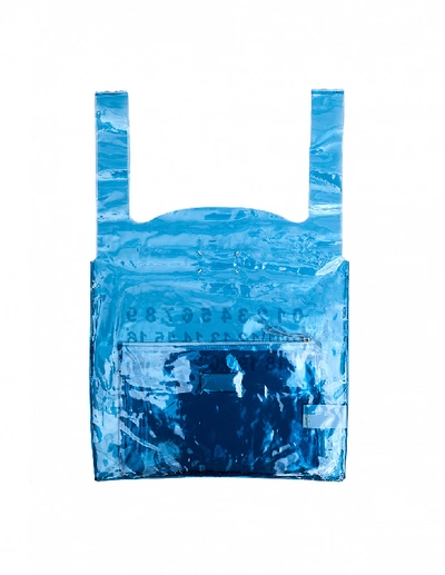 Shop Maison Margiela Light Blue 11 Logo Tote Bag