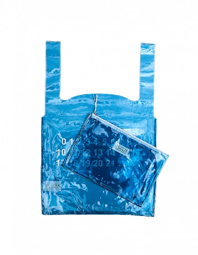 Shop Maison Margiela Light Blue 11 Logo Tote Bag