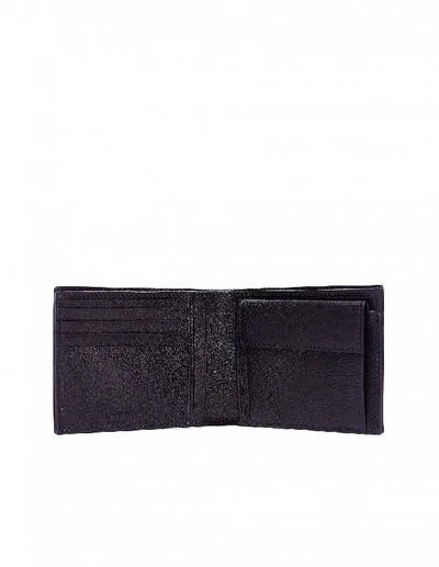 Shop Ugo Cacciatori Black Leather Pocket Wallet