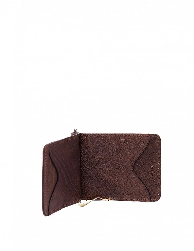 Shop Ugo Cacciatori Brown Leather Clip Card Holder