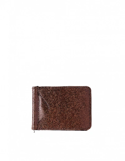 Shop Ugo Cacciatori Brown Leather Clip Card Holder