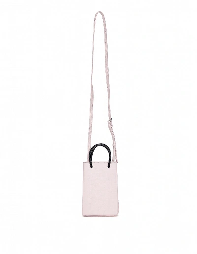 Shop Balenciaga Pink Leather Shopping Prone Holder