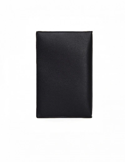 Shop Raf Simons Embossed Zipped Black Leather Wallet