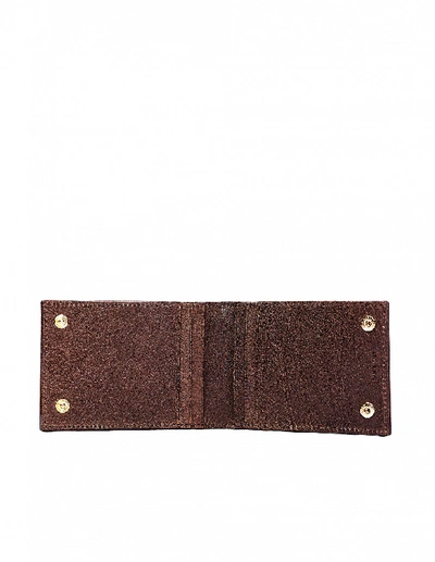 Shop Ugo Cacciatori Brown Leather Buttons Cardholder
